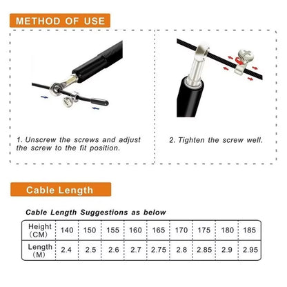 1PCS Jump Rope Ultra-Speed Skipping Rope Steel Wire Jumping Ropes for Boxing Gym Fitness Training 3 Meters Adjustable Speed Gym
