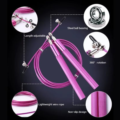 1PCS Jump Rope Ultra-Speed Skipping Rope Steel Wire Jumping Ropes for Boxing Gym Fitness Training 3 Meters Adjustable Speed Gym